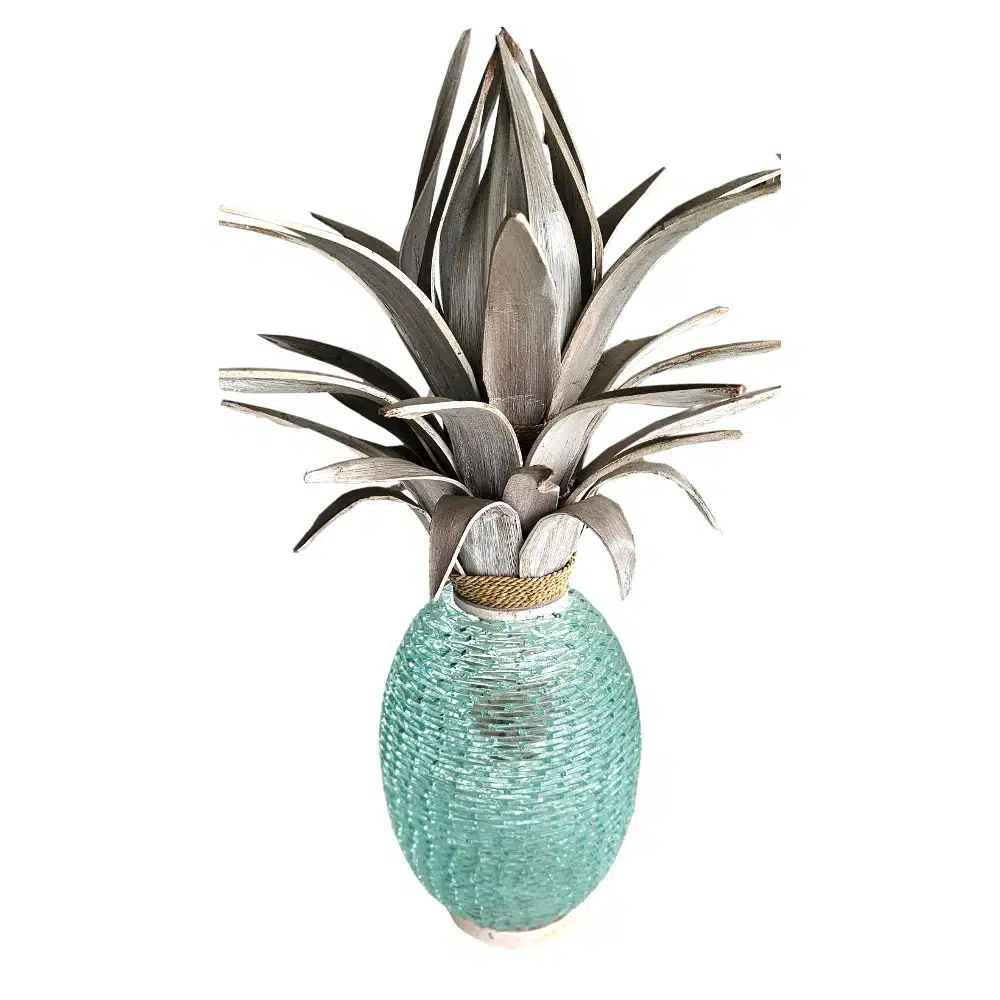 Glas Ananas 75cm grau