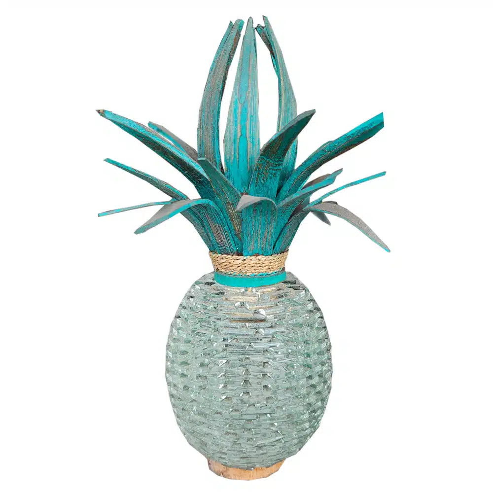 Glas Ananas türkis