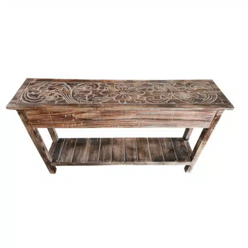 Konsolentisch, Albesia, dunkelbraun, Batik