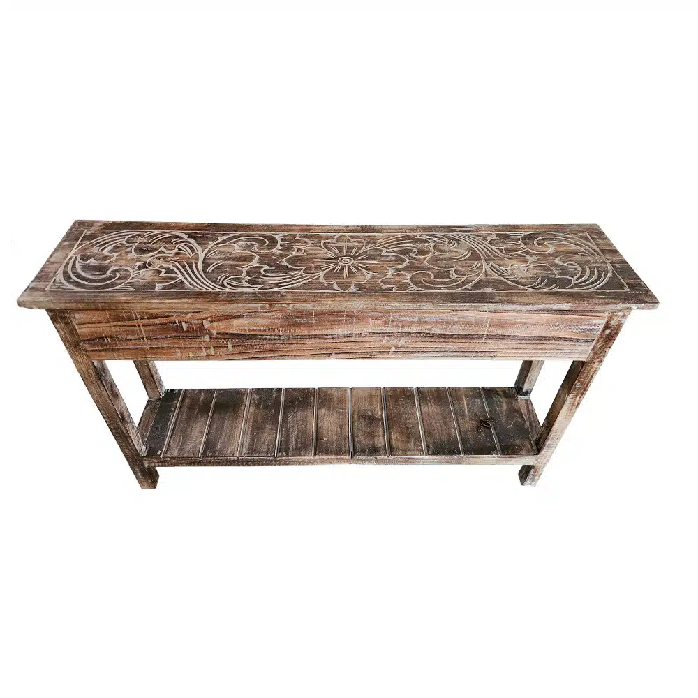 Konsolentisch, Albesia, dunkelbraun, Batik