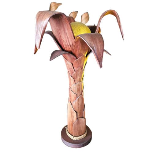 Lontara Palmenlampe aus Palmblättern, dunkelbraun, ca. 80 cm