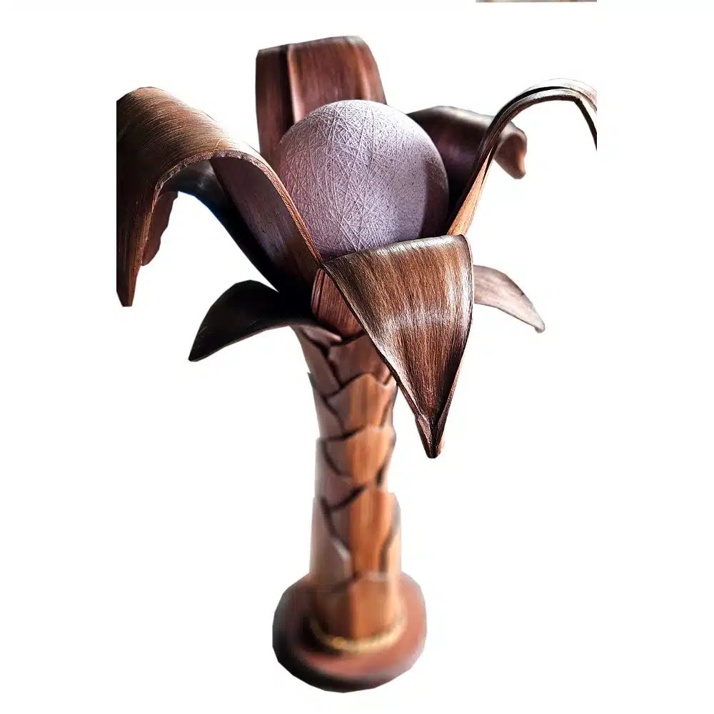 Lontara Palmenlampe aus Palmblättern, dunkelbraun, ca. 70 cm