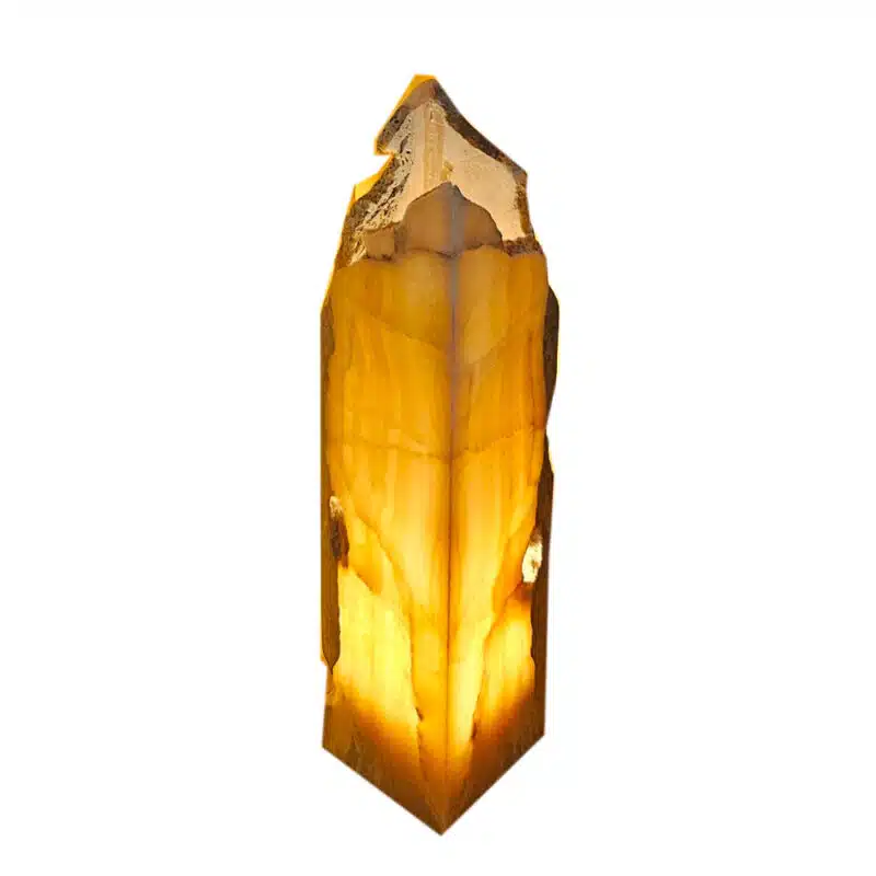 Madu Onyx-Standleuchte: Honigfarbener Onyx, ca. 40 cm