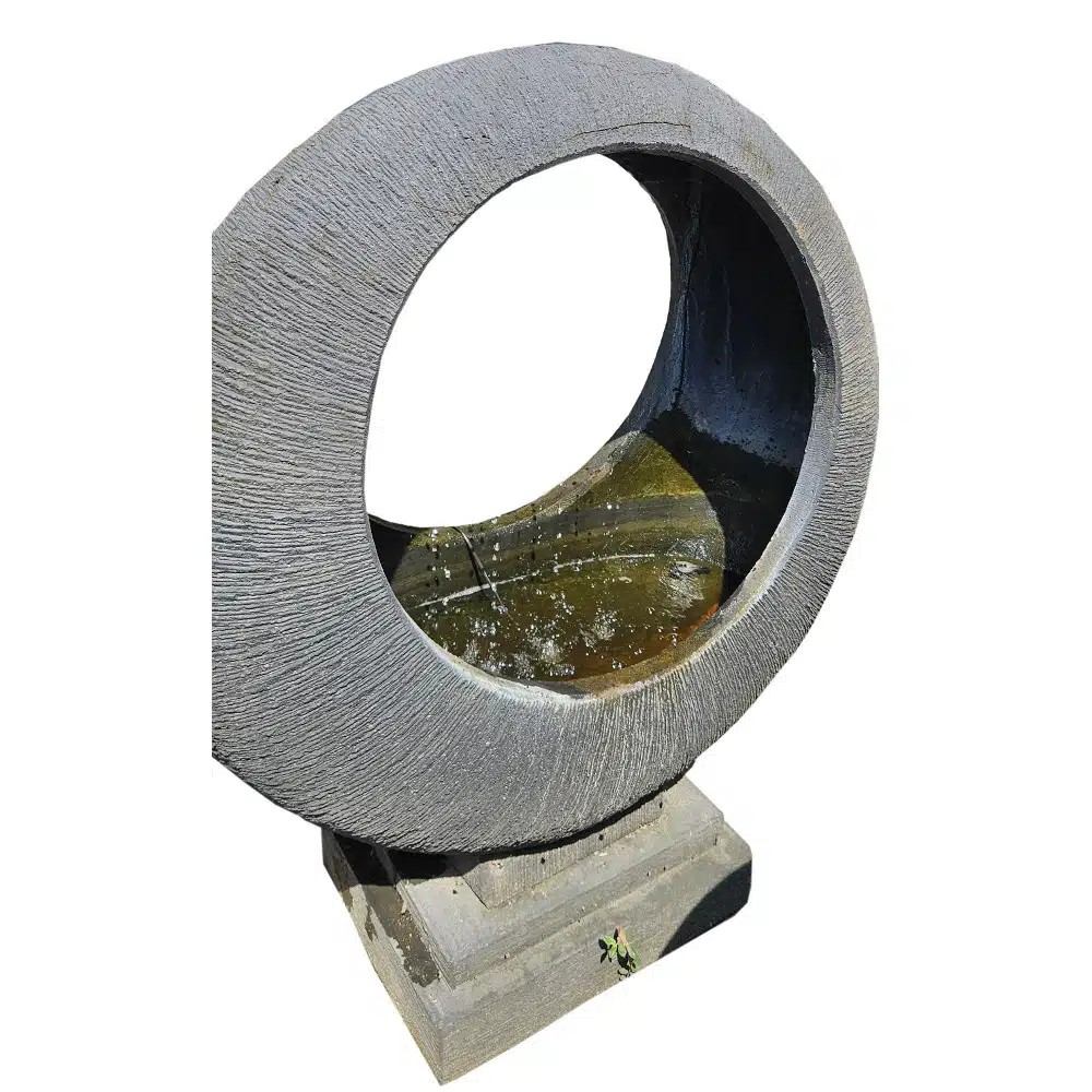 Ananta Tirta Ringbrunnen – Wasserspiel in Grau, 125 cm
