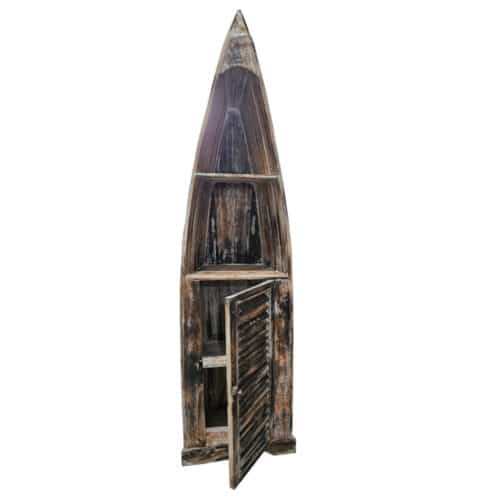 Schrank "Boot", 50x50x200cm, dunkelbraun mit Tür