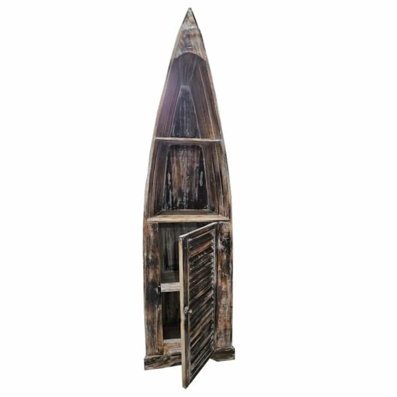Schrank "Boot", 50x50x200cm, dunkelbraun mit Tür