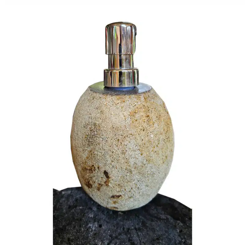 Santi Seifenspender: Pumpflasche aus Naturstein, 18 cm
