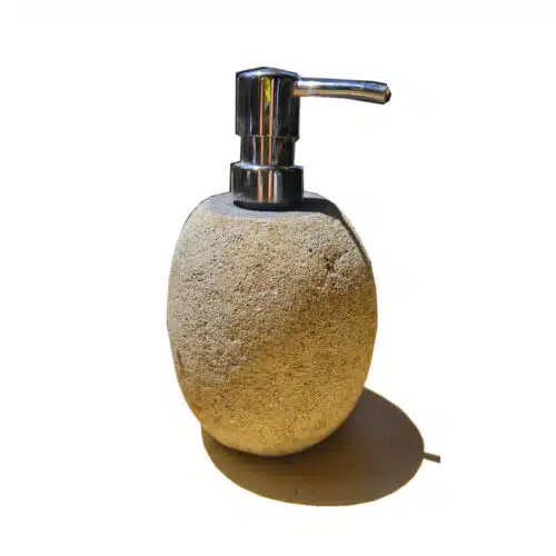 Santi Seifenspender: Pumpflasche aus Naturstein, 18 cm