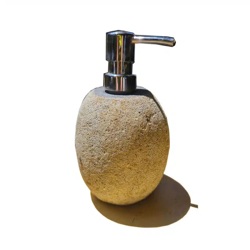 Santi Seifenspender: Pumpflasche aus Naturstein, 18 cm