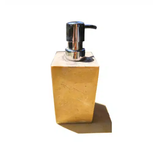 Suci Seifenspender: Pumpflasche aus Stein, quadratisch, 18 cm