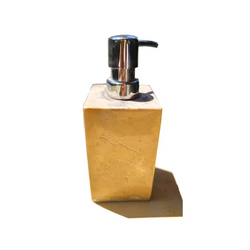 Suci Seifenspender: Pumpflasche aus Stein, quadratisch, 18 cm