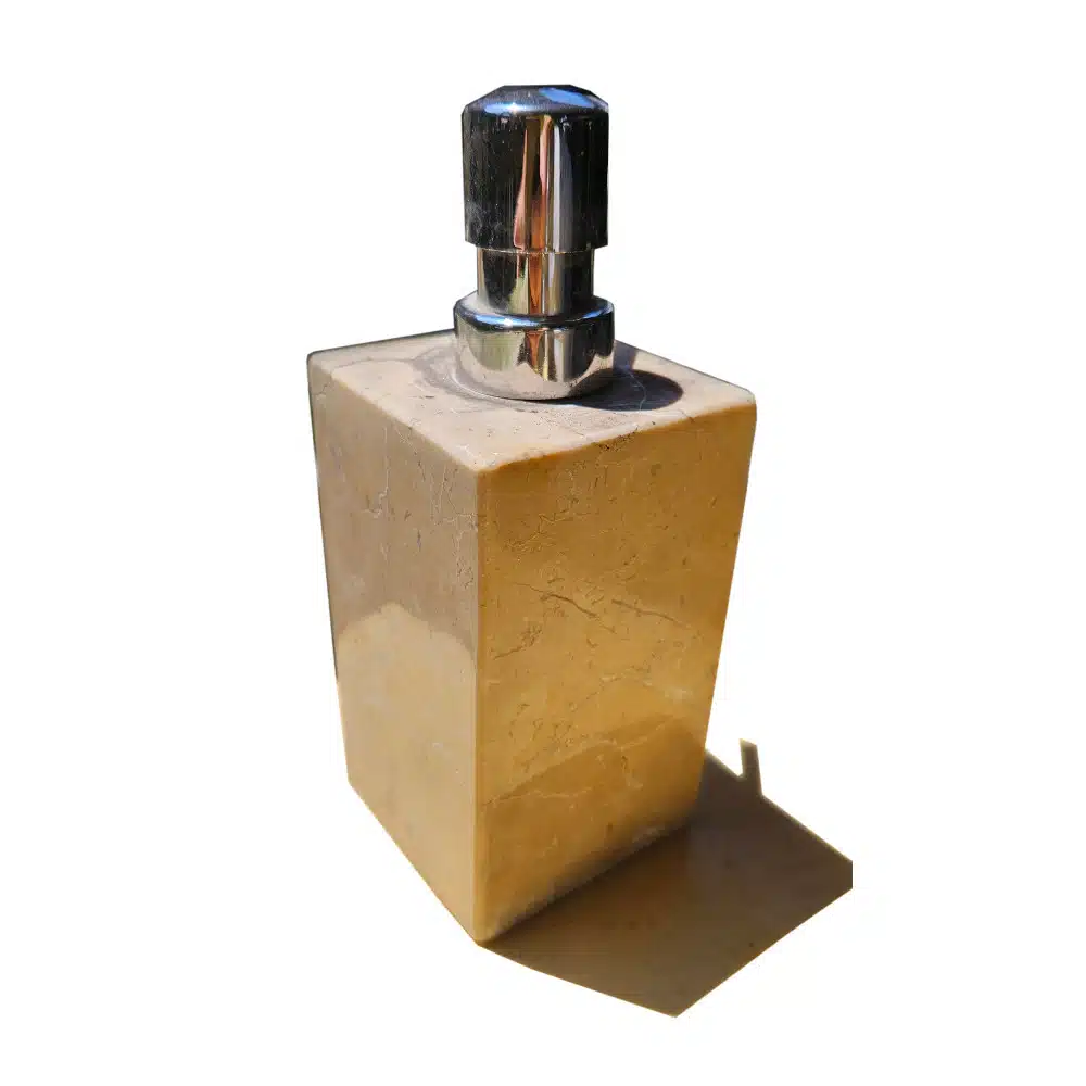 Suci Seifenspender: Pumpflasche aus Stein, quadratisch, 18 cm