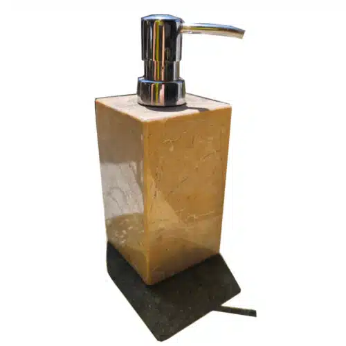 Suci Seifenspender: Pumpflasche aus Stein, quadratisch, 18 cm