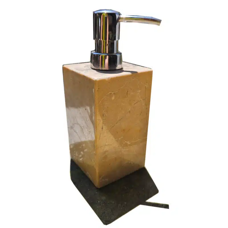 Suci Seifenspender: Pumpflasche aus Stein, quadratisch, 18 cm