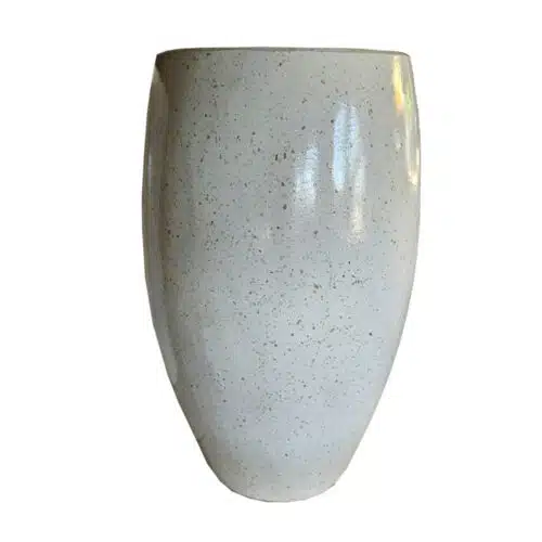 Embun Übertopf: Beton-Pflanzgefäß in Weiß mit glasierter Oberfläche, 60 cm