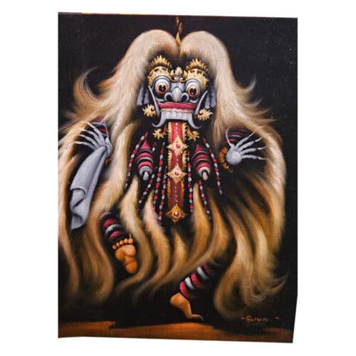 Wandbild "Barong Tanz", handgemalt, Effektlack