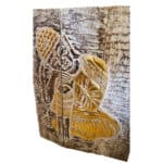 Mendengar Buddha Wandbild: 3-fach klappbar aus Albesia, ca. 100 x 70 cm