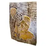 Mendengar Buddha Wandbild: 3-fach klappbar aus Albesia, ca. 100 x 70 cm