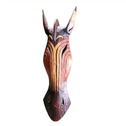 Zebra Wandmaske: handgeschnitztes Albesia, bunt, 60 cm