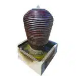 Tirta Amphore: Wasserspiel mit Rillenstruktur, rotbraun, 90 cm