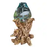 Senyum Glasschale XXL: Handgeschmolzenes Glas auf Naturwurzel, 90 cm