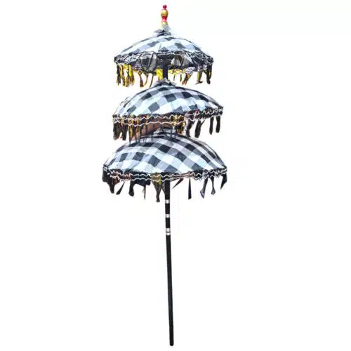 Kirana Andachtsschirm: 3 Schirme, Yin-Yang Muster, 200 cm