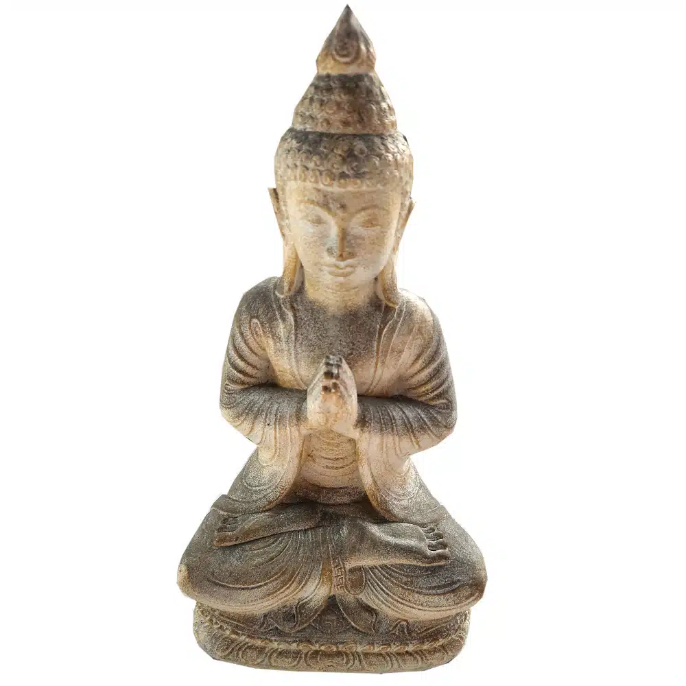 meditierender Buddha, Betonguss, 45cm