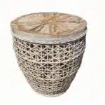 Rattan Stuhl mit Teakholz Sitzfläche