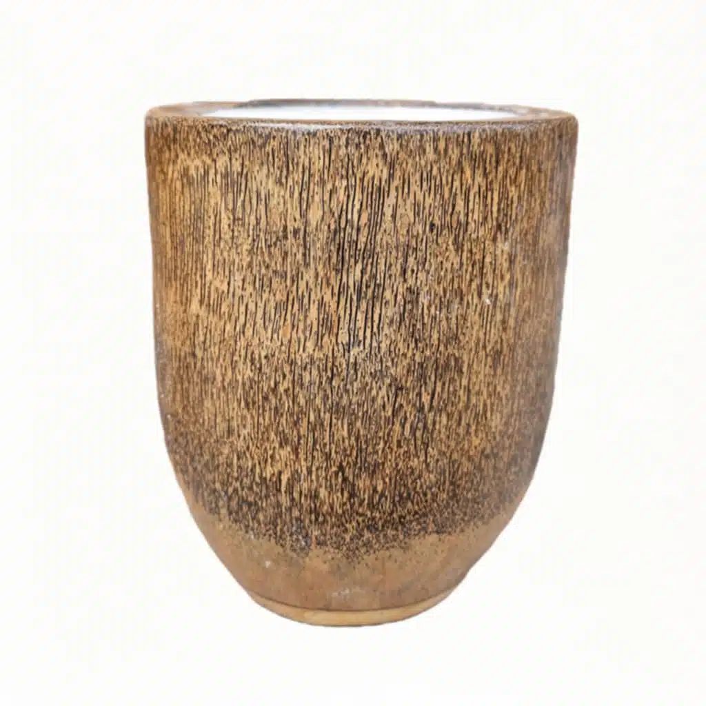 Kerze in einer Palmen Vase