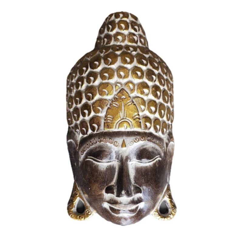 Dewi Buddha-Wandmaske aus Albesiaholz, 30 × 23 cm