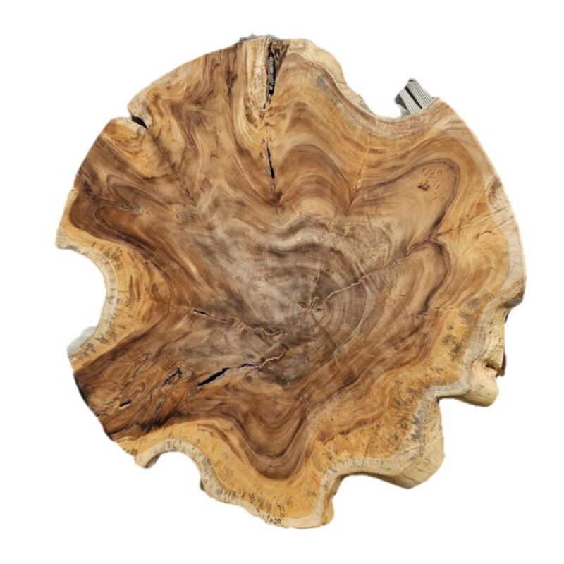 Massiver Esstisch aus Teakholz, 140cm Durchmesser