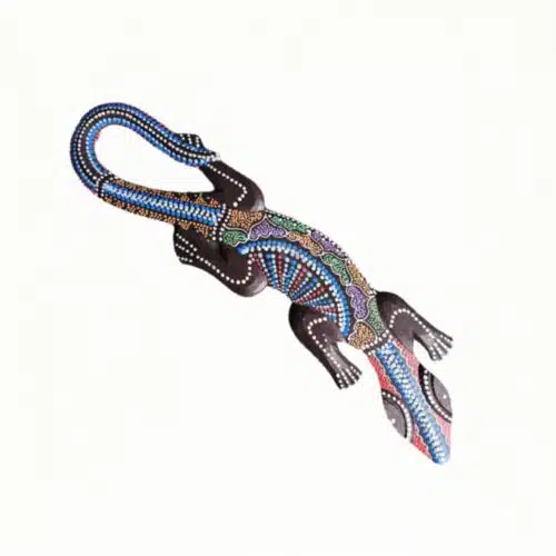 Cicak Wanddeko Gecko: handgeschnitztes Albesia, 50 cm