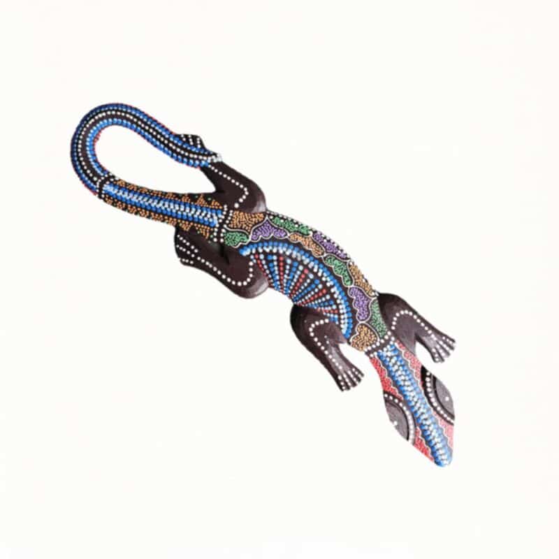 Cicak Wanddeko Gecko: handgeschnitztes Albesia, 50 cm