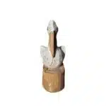 Pelikanfigur aus Albesia-Holz, handbemalt, 25 cm