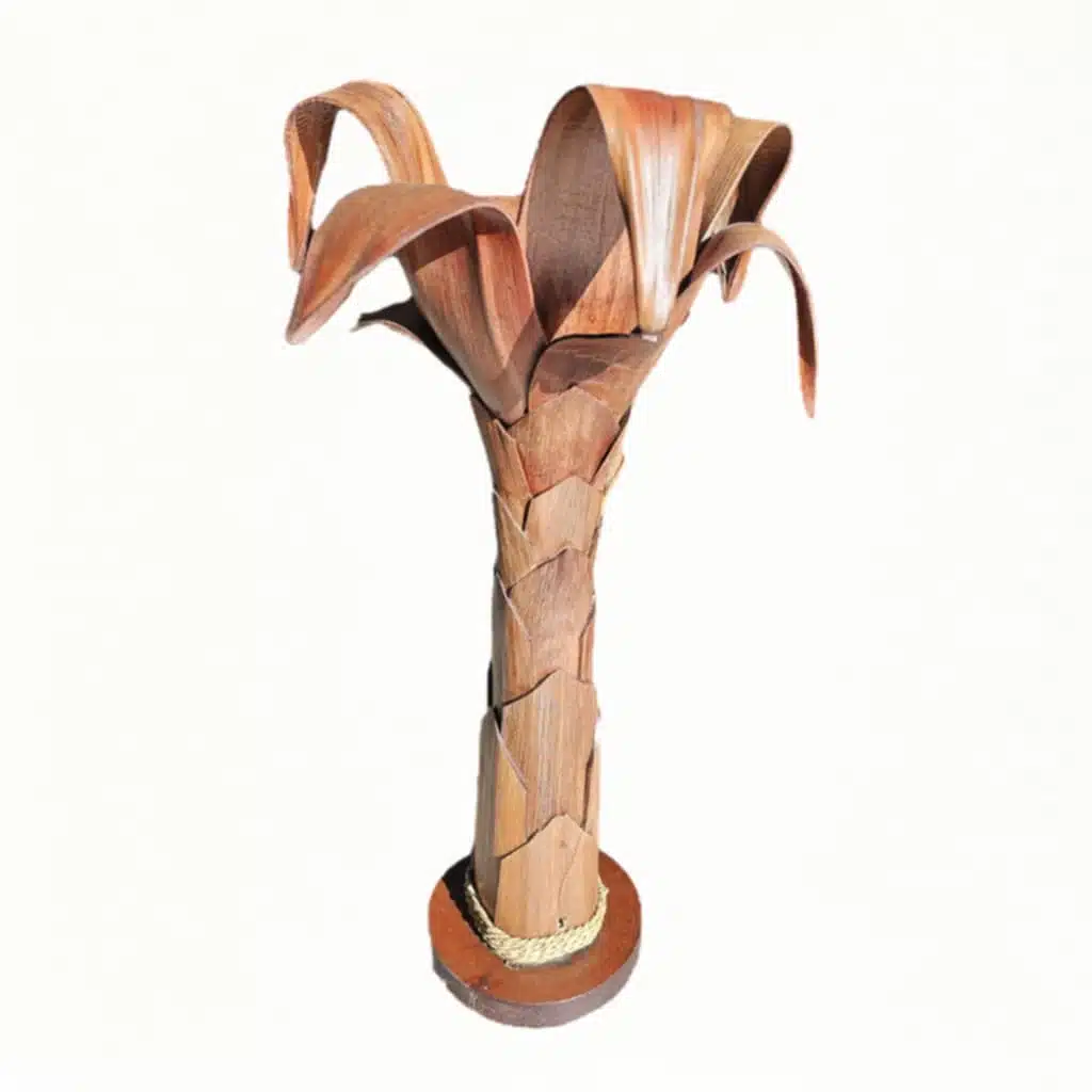 Lontara Palmenlampe aus Palmblättern, mittelbraun, ca. 80 cm