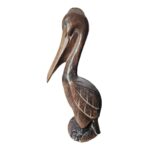 Pelikan-Statue aus Albesia-Holz, handgeschnitzt, 30 cm