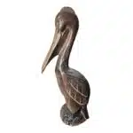 Pelikan-Statue aus Albesia-Holz, handgeschnitzt, 30 cm