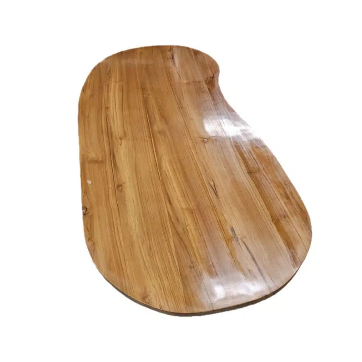 Teakholz Tisch von 3 Teakholz Kugeln getragen