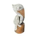 Pelikanfigur aus Albesia-Holz, handbemalt, 25 cm