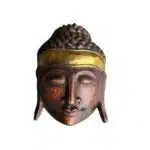Emas Buddha Wandmaske mit Goldverzierung aus Albesia