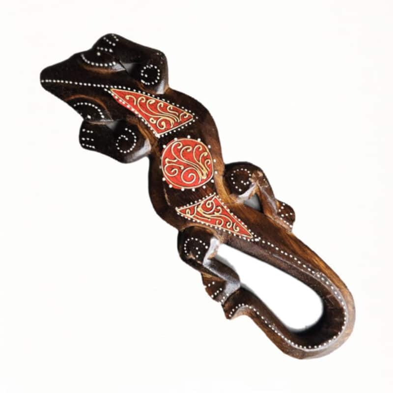 Cicak Wanddeko Gecko: handgeschnitztes Albesia, 30 cm