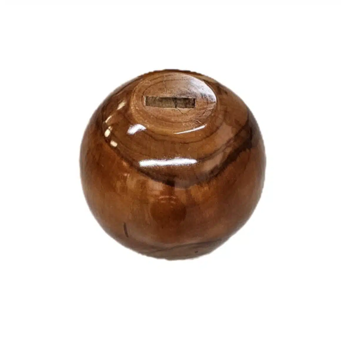 Teakholz Tisch von 3 Teakholz Kugeln getragen