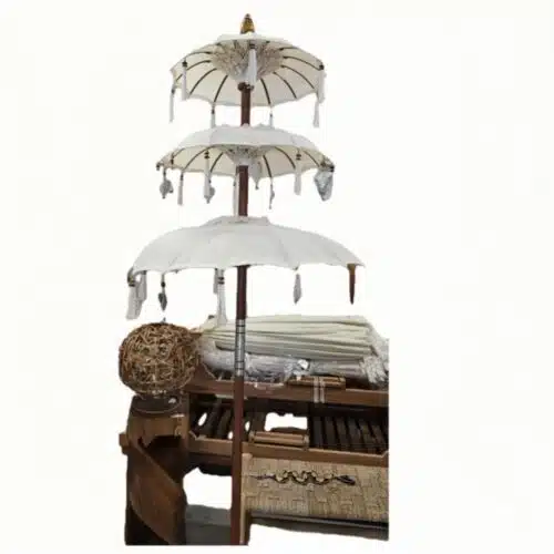 Kirana Andachtsschirm weiß – 3 Schirme, 200 cm