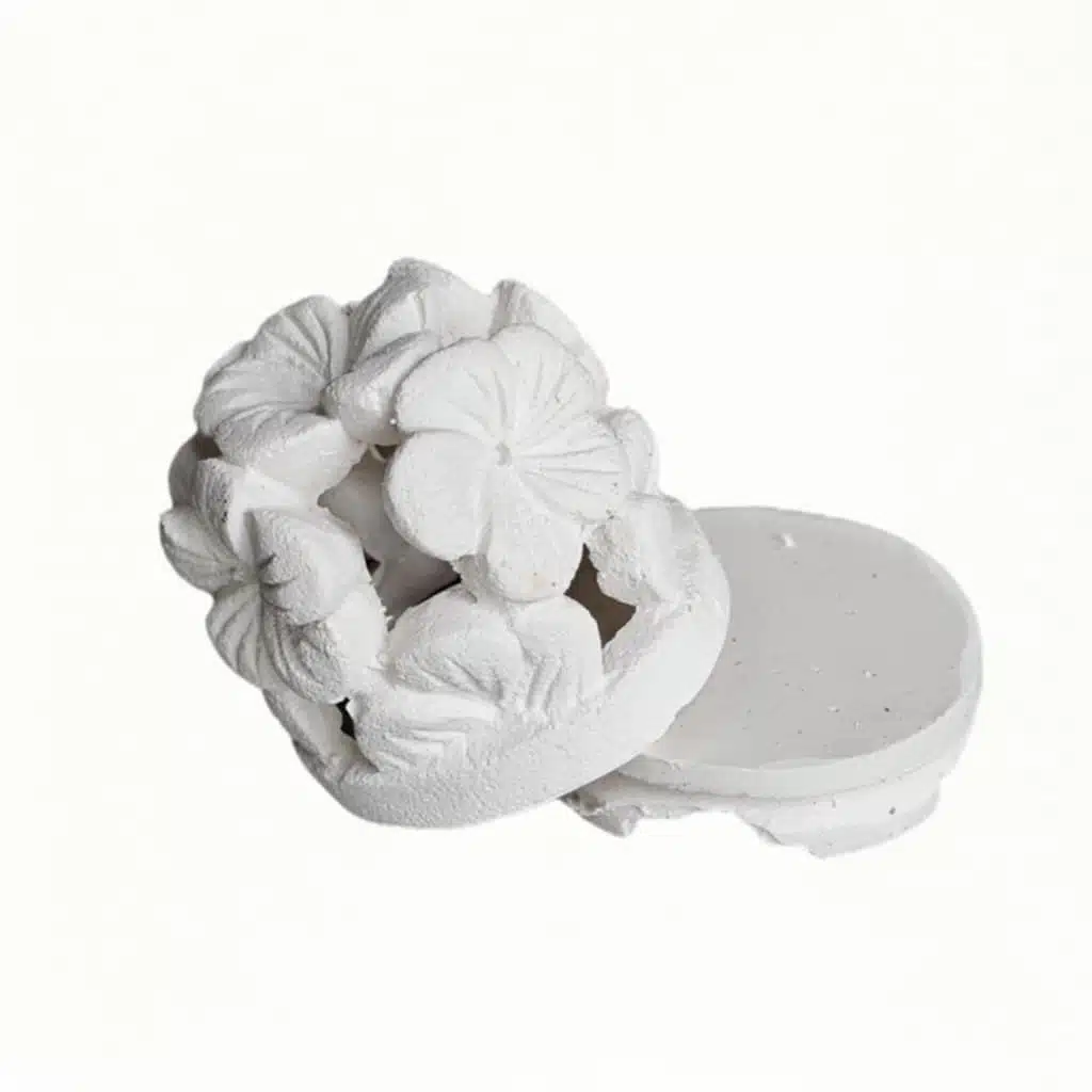 Teelicht mit Plumeria Muster