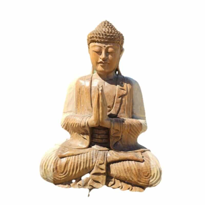 Santika Buddhafigur aus Suarholz, 60 cm – Frieden in Form gebracht