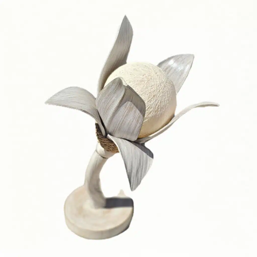 Sari Nachttischleuchte aus Palmblättern, weiß, max. 25 W