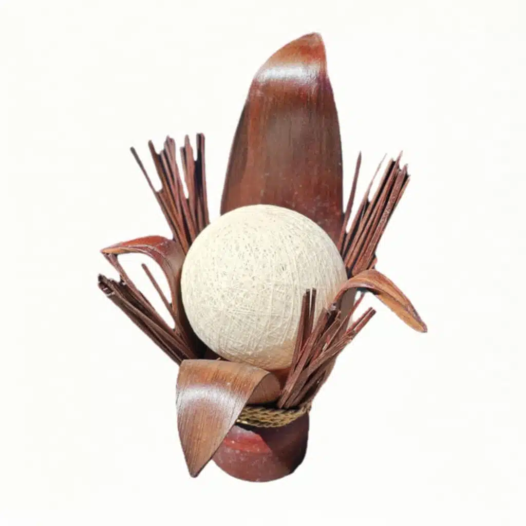 Pramana Tischlampe aus Palmblättern – Ikebana-Style 1 Pramana Tischlampe aus Palmblättern – Ikebana-Style