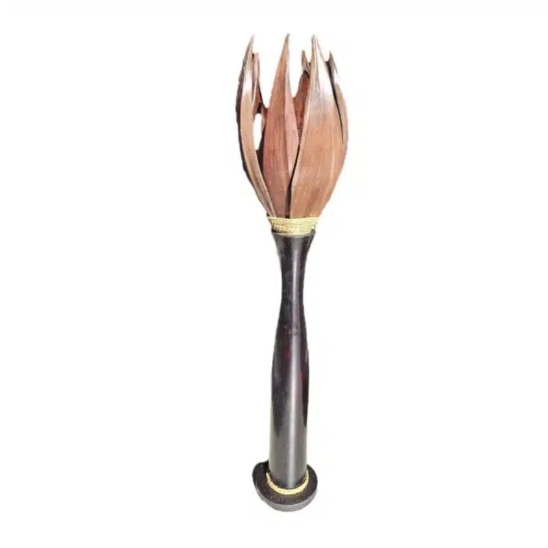 Taru Stehlampe aus Albesia und Palmblättern, 120 cm hoch
