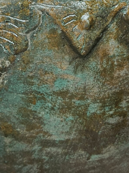 Raksasa Blumenkübel: Keramik-Pflanzkübel mit rustikaler Patina, grün, 80 cm