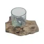 Banyu Glasbecher auf Naturwurzel – handgefertigt, mundgeblasen, angepasst an die Form des Holzes